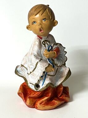 VTG Fontanini Italy Simonetti Resin Altar Boy Christmas Figurine 6.8" READ